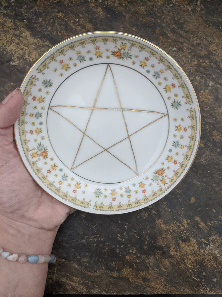 Full Bloom - pentacle charging dish or scrying bowl
